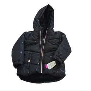 Body Glove Girls Hooded Puffer Jacket with Heart Pattern
